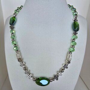 Handmade glass beaded necklace